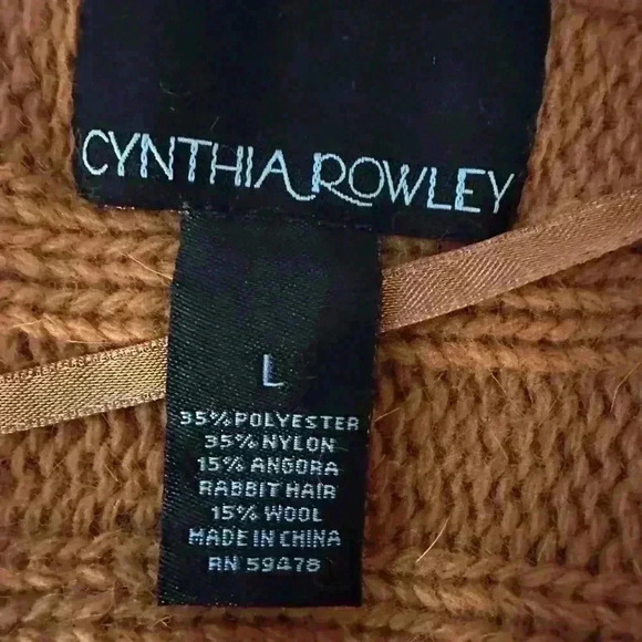 Cynthia Rowling cableknit sweater rust color sz L - Picture 3 of 5